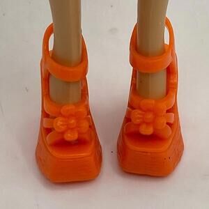 Vintage Barbie Heels~ Chunky Orange Flower High Heels